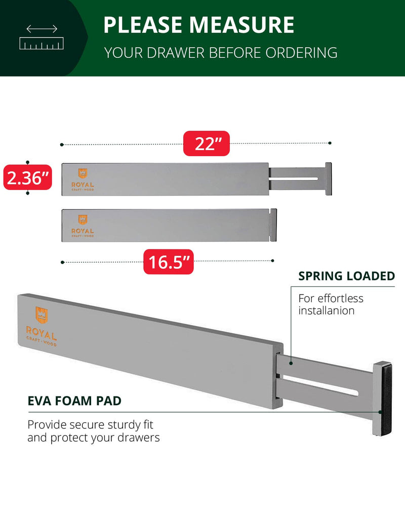 Drawer Dividers 22”, Gray, photo 2 of 8