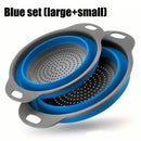 2-Piece Set: Circular Blue Suit Foldable Silicone Kitchen Drop Funnel