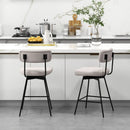25 Inch 2-Piece Modern Upholstered Bar Stools with Back and Footrests by LJGDeals