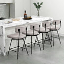 25 Inch 2-Piece Modern Upholstered Bar Stools with Back and Footrests by LJGDeals