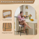 25 Inch 2-Piece Modern Upholstered Bar Stools with Back and Footrests by LJGDeals