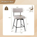 25 Inch 2-Piece Modern Upholstered Bar Stools with Back and Footrests by LJGDeals