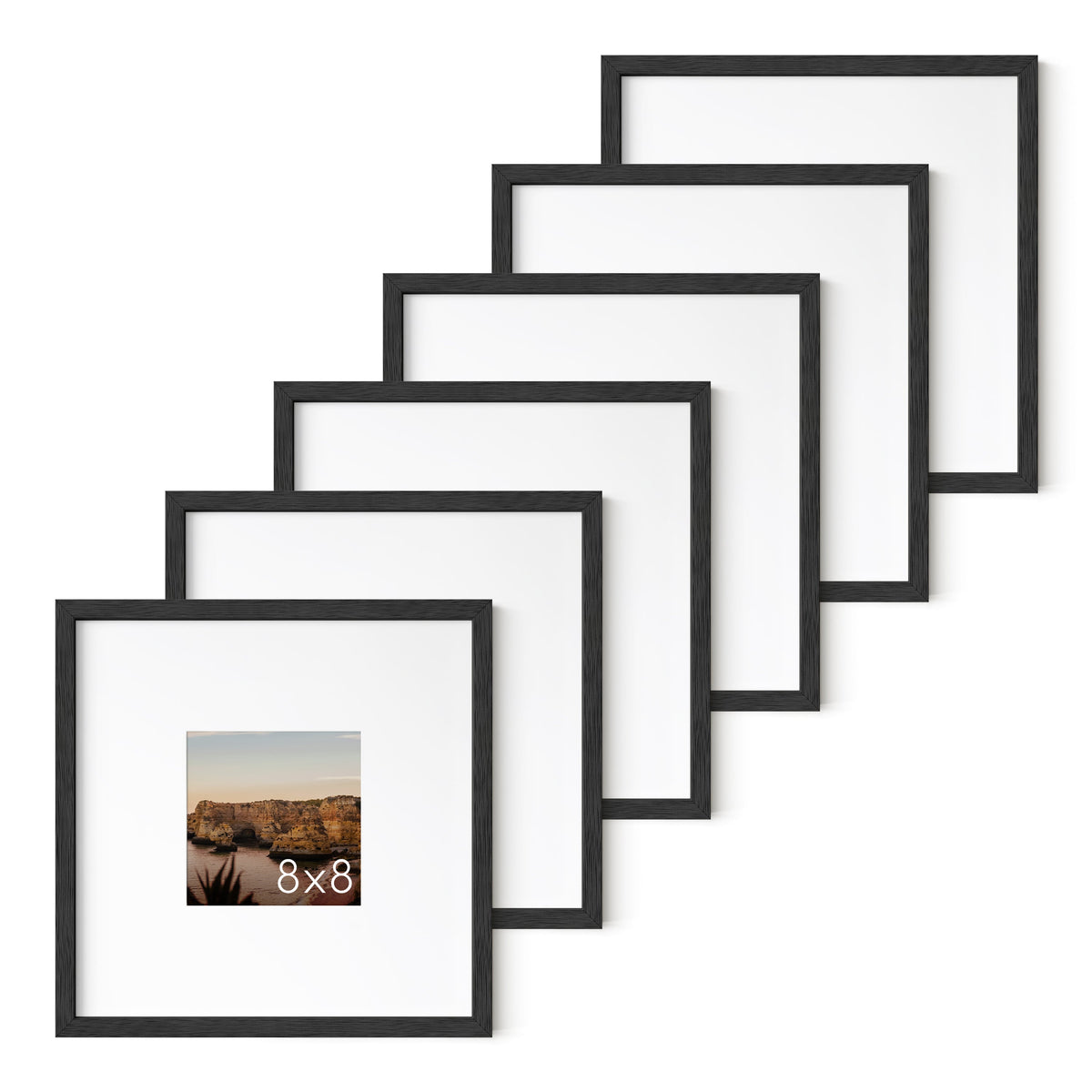 Square Black Set of 6