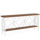 2-Tier Console Table, 70.9" Industrial Sofa Table Behind Couch