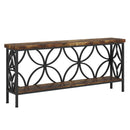 2-Tier Console Table, 70.9" Industrial Sofa Table Behind Couch