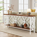 2-Tier Console Table, 70.9" Industrial Sofa Table Behind Couch