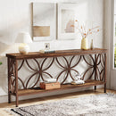2-Tier Console Table, 70.9" Industrial Sofa Table Behind Couch