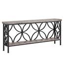 2-Tier Console Table, 70.9" Industrial Sofa Table Behind Couch