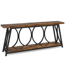 2-Tier Console Table, 70.9" Industrial Sofa Table Behind Couch with Shelves