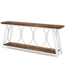 2-Tier Console Table, 70.9" Industrial Sofa Table Behind Couch with Shelves