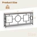 2-Tier Faux Marble Top Console Table with Storage Shelf for Hallway-Rustic Brown by LJGDeals