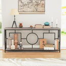 2-Tier Faux Marble Top Console Table with Storage Shelf for Hallway-Rustic Brown by LJGDeals