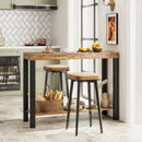 2-Tier Home Bar Table with Open Shelves and Storage for Home Kitchen Living Room Pub-Rustic Brown by LJGDeals