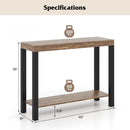 2-Tier Home Bar Table with Open Shelves and Storage for Home Kitchen Living Room Pub-Rustic Brown by LJGDeals