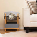 2-Tier Wooden Cat House with Semi-enclosed Condo and Removable Clothes-Gray by LJGDeals