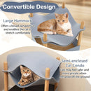 2-Tier Wooden Cat House with Semi-enclosed Condo and Removable Clothes-Gray by LJGDeals