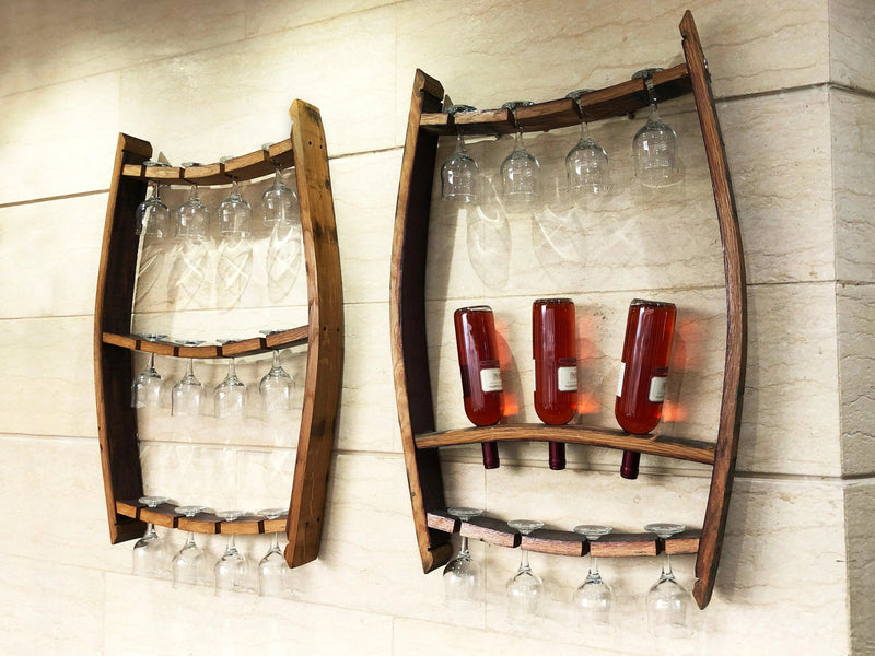 2 x Trio Pack: Wine Barrel Trio Bottle + Trio Glass Display