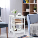 3-Tier Nightstand Sofa Side Table with Baffles and Round Corners by LJGDeals