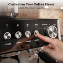 Kismile Espresso Machine, Semi-Automatic Coffee Maker with Bean Grinder and Milk Frother Steam Wand by Kismile