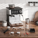 Kismile Espresso Machine, Semi-Automatic Coffee Maker with Bean Grinder and Milk Frother Steam Wand by Kismile