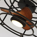 20" Kanpur Industrial Flush Mount Reversible Ceiling Fan with LED Lighting and Remote Control