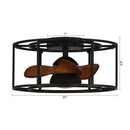 20" Kanpur Industrial Flush Mount Reversible Ceiling Fan with LED Lighting and Remote Control