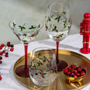 Christmas Holly Martini Glasses