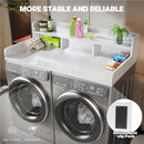 Washer Dryer Countertop Organizer, Double Layer Wooden Laundry Shelf Topper With Edge For Storage - White by HouseOfZazla
