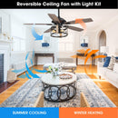 52" Wisner Industrial Downrod Mount Reversible Ceiling Fan with Lighting and Remote Control
