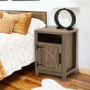 18" Solid Wood Farmhouse Nightstand for Bedroom in Brown or Grey or White by ParrotUncle