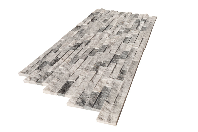 Harbor Gray Marble Stacked Stone Ledger Panel