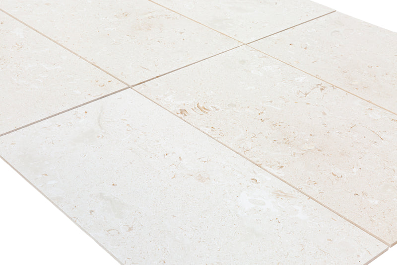 Myra White Limestone Tile Brushed 24"x48"