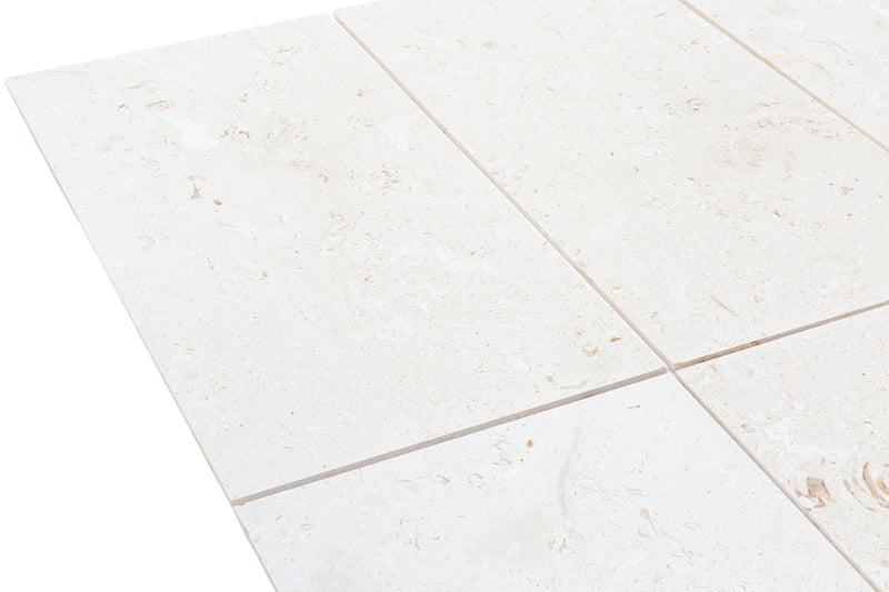 Myra White Limestone Tile Brushed 24"x48"