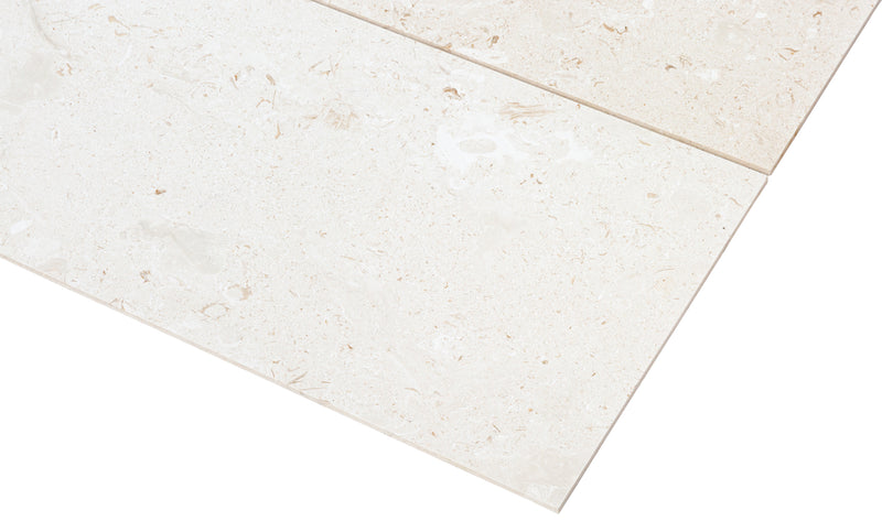 Myra White Limestone Tile Brushed 24"x48"