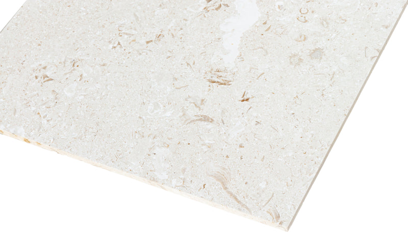 Myra White Limestone Tile Brushed 24"x48"