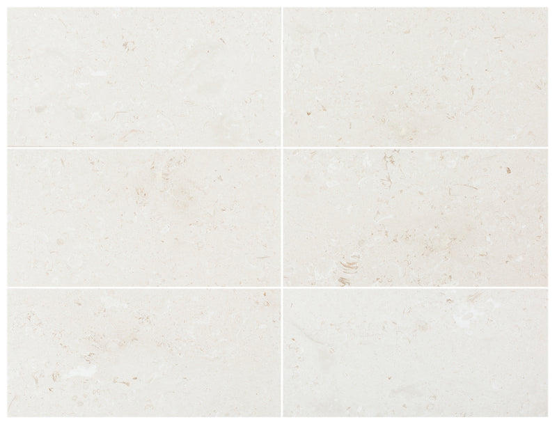 Myra White Limestone Tile Brushed 24"x48"