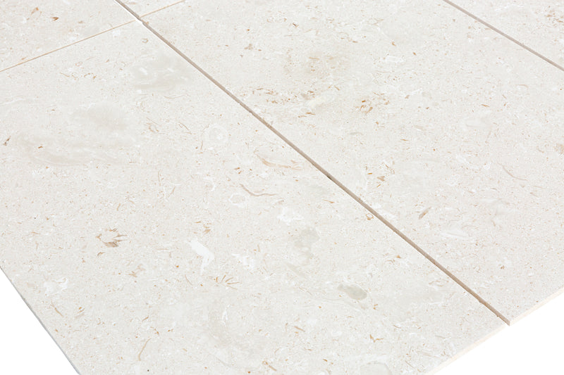 Myra White Limestone Tile Brushed 24"x48"