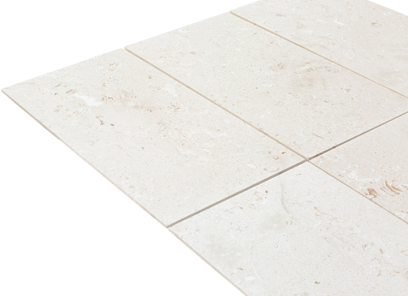 Myra White Limestone Tile Brushed 24"x48"