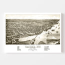 Vintage Map of Tacoma, Washington 1884
