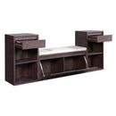 Entryway Storage Bench With Cushion, Drawers & Open Shelves by HouseOfZazla