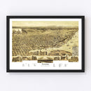 Vintage Map of Tacoma, Washington 1890
