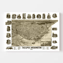 Vintage Map of Tacoma, Washington 1893