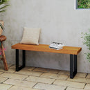 Acacia Wood Outdoor Bench 48 Inch Long Patio Dining Bench by LJGDeals
