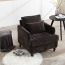 Modern Mid Century Wood Frame Armchair With Tufted Design by Unique Piece Furniture