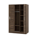 3-Door Shutter Wardrobe with shelves, Wulnut