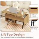 31.5 Inch Lift-Top Coffee Table with Hidden Storage and 2 Open Shelves by LJGDeals