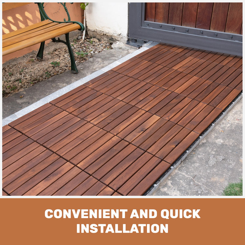 10 PCS Interlocking Acacia Hardwood Deck Tiles, photo 5 of 10