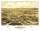 Vintage Map of Jacksonville, Oregon 1883