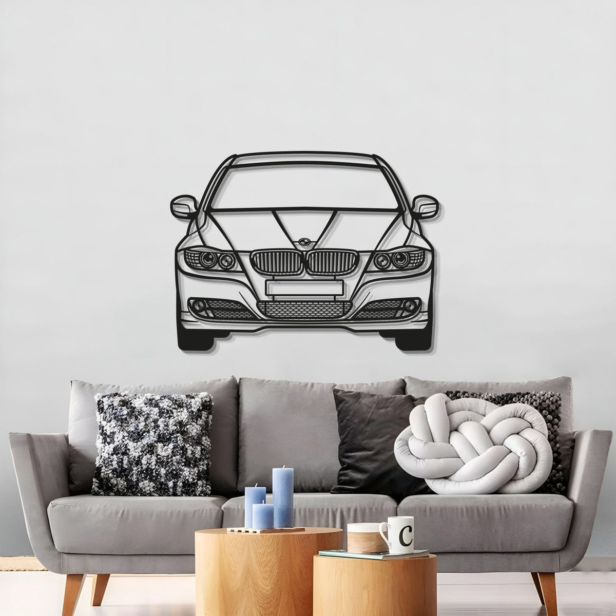 2009 E90 Front View Metal Car Wall Art - MT0386, photo 3 of 7