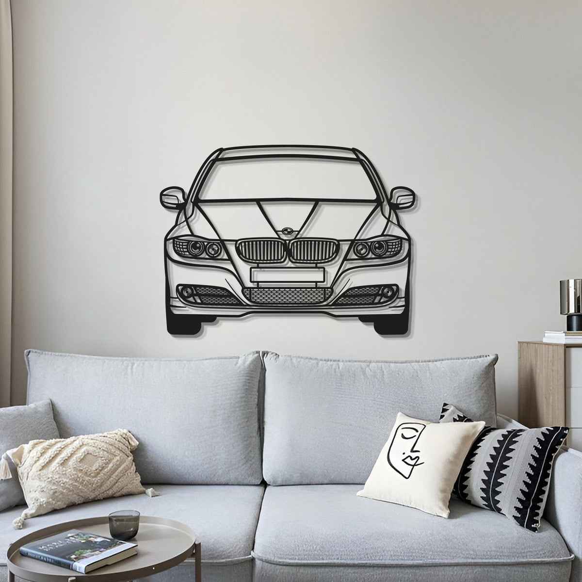 2009 E90 Front View Metal Car Wall Art - MT0386, photo 4 of 7